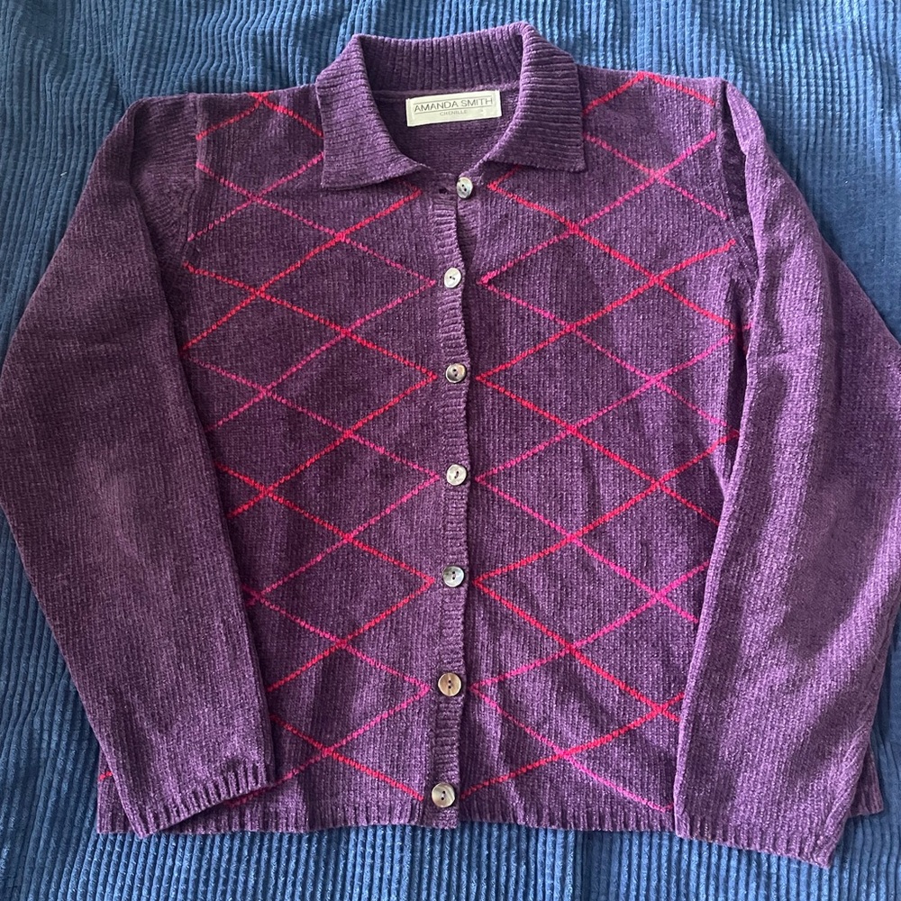 Amanda Smith Purple and Pink Cardigan